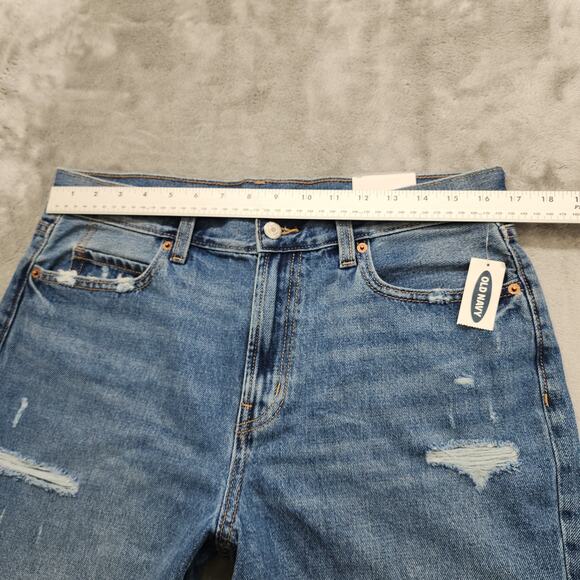 NEW Old Navy Shorts Womens 10 Blue Distressed High Rise Straight Cut Off Denim - Picture 8 of 12